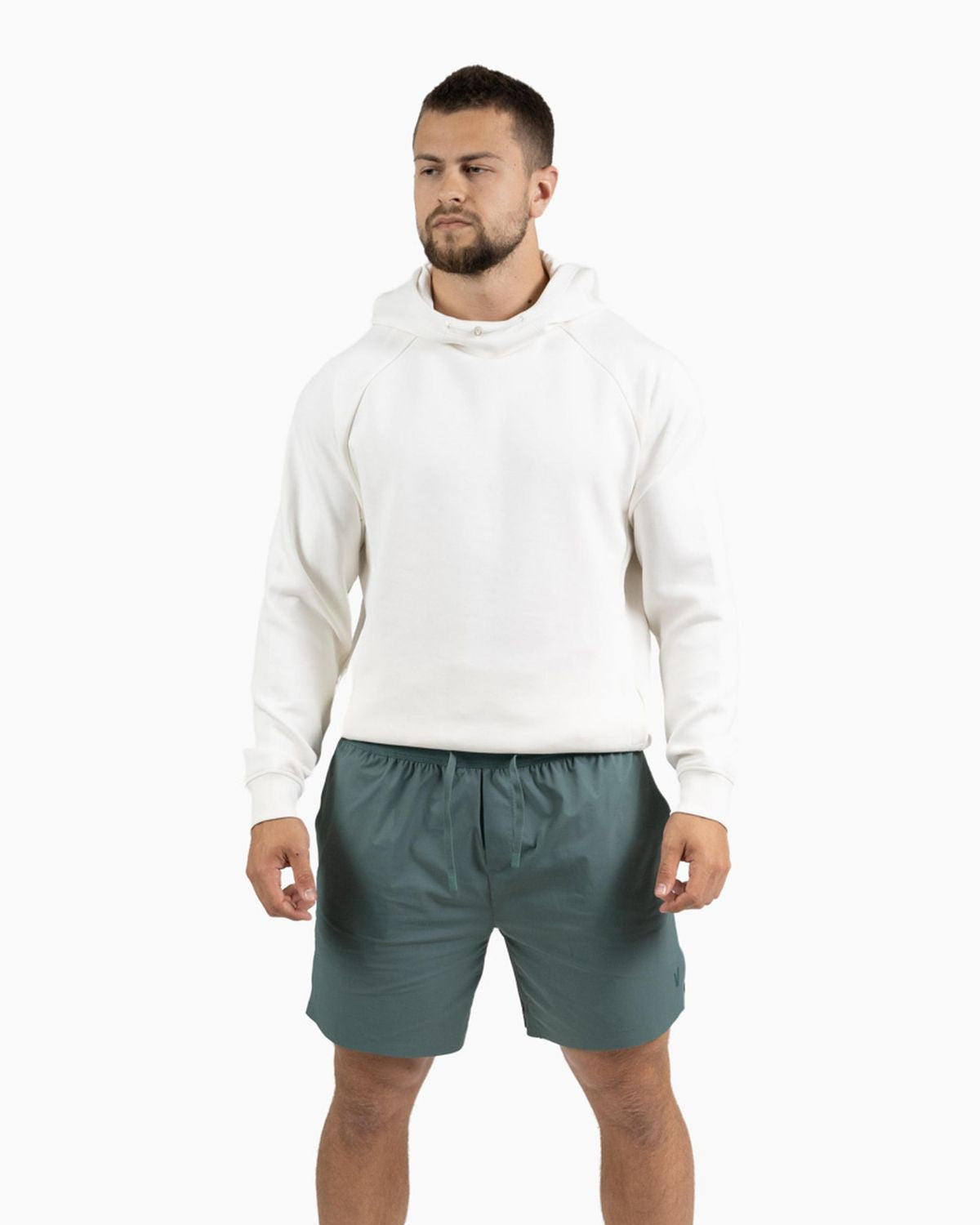 Holo hooded sweatshirt Velites front color_Pearl