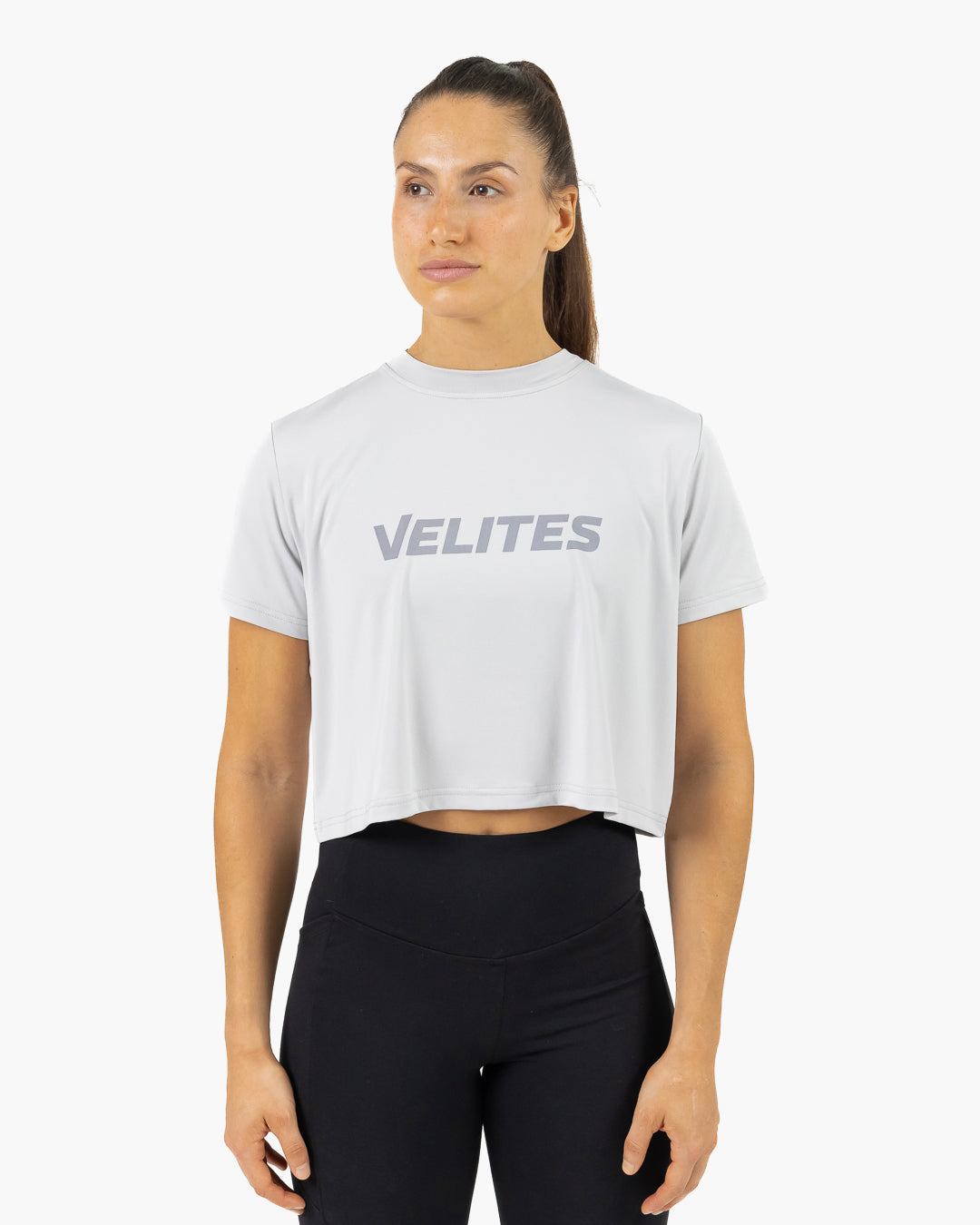 Velites Holo t-shirt crop femme face color_Grey