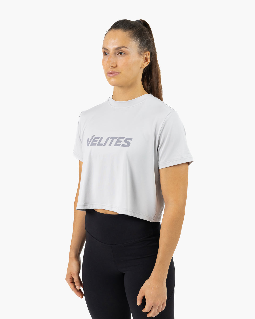 Velites Holo t-shirt crop femme trois-quarts color_Grey