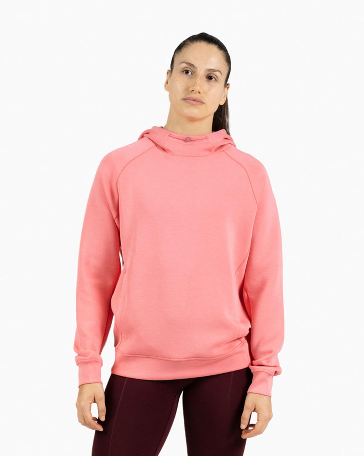 Holo women's hooded sweatshirt Velites front close-up color_Raspberry