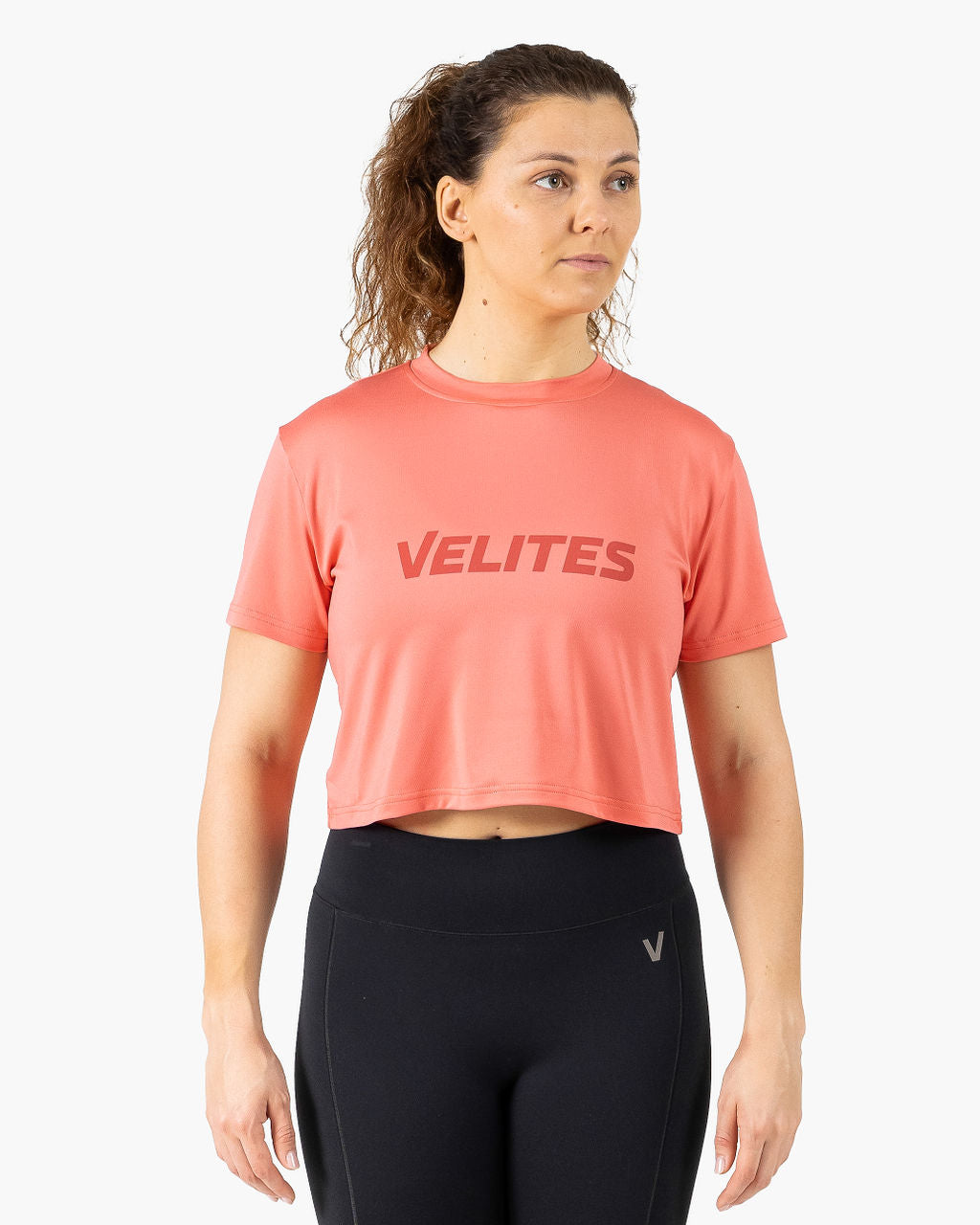Velites Holo t-shirt crop femme face color_Raspberry