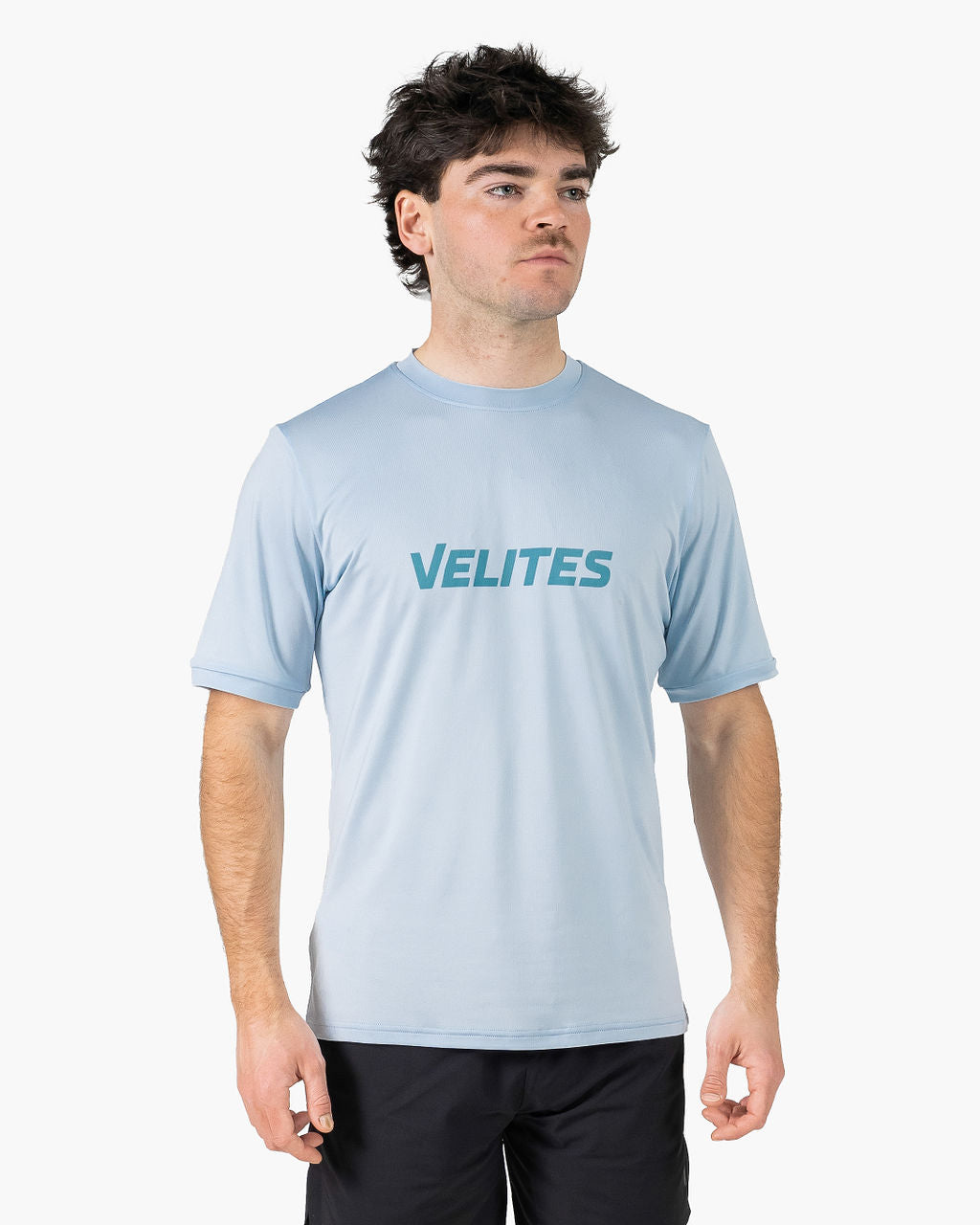 Velites Holo T-shirt front color_Caribbean Blue