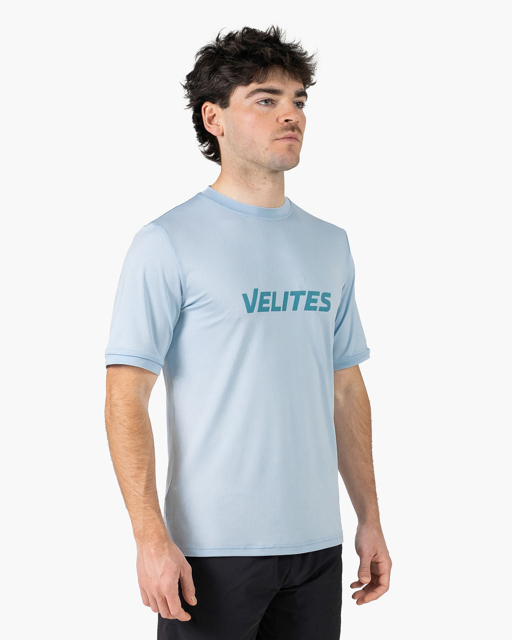 Velites Holo T-shirt three-quarter color_Caribbean Blue