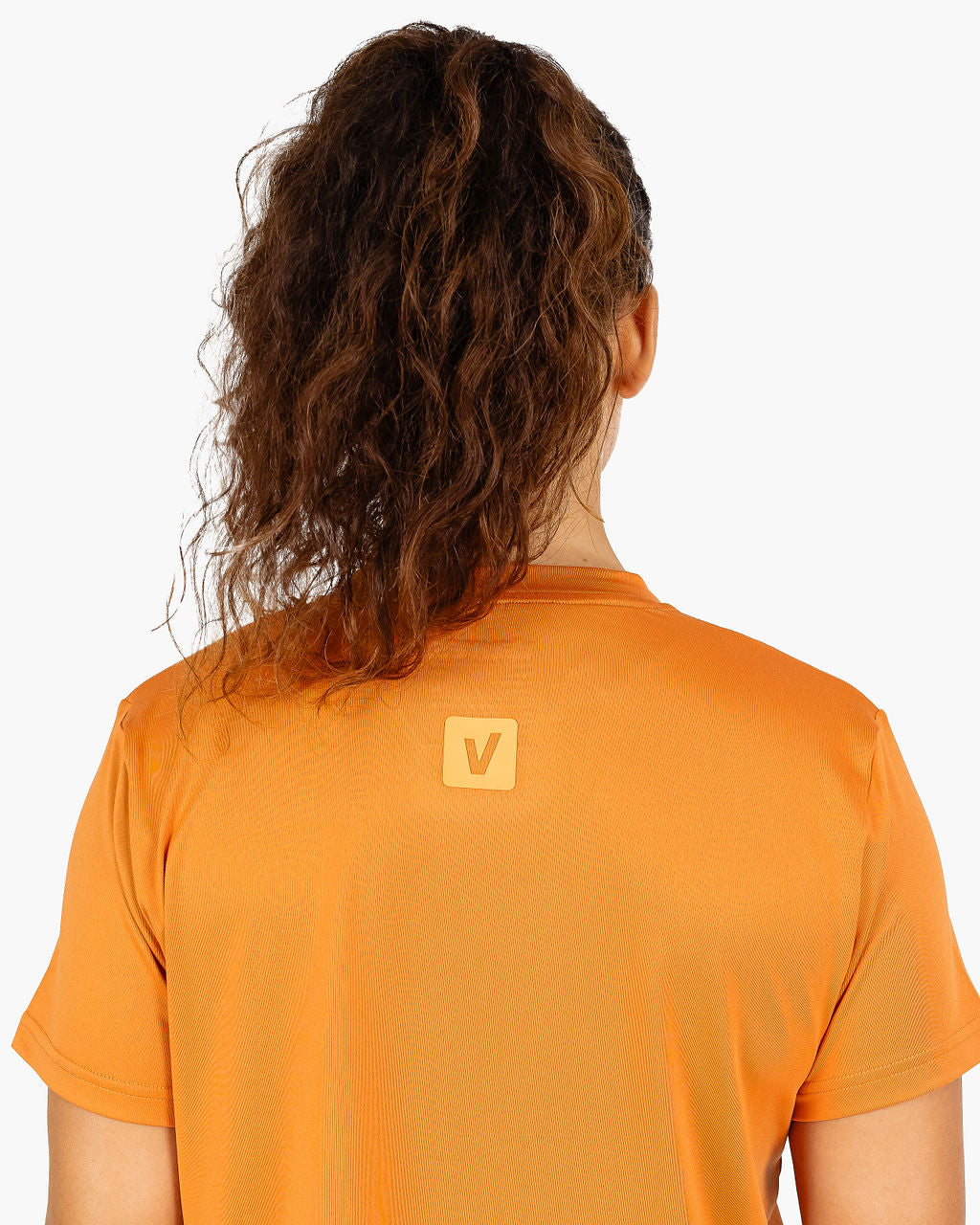 Camiseta crop Holo mujer Velites espalda color_Foxy Orange
