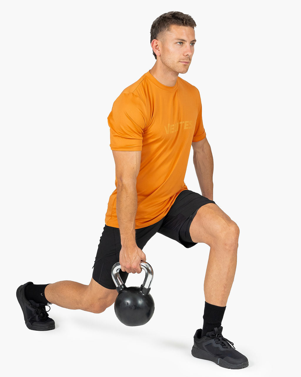 Velites Holo T-shirt en action fente couleur_Foxy Orange