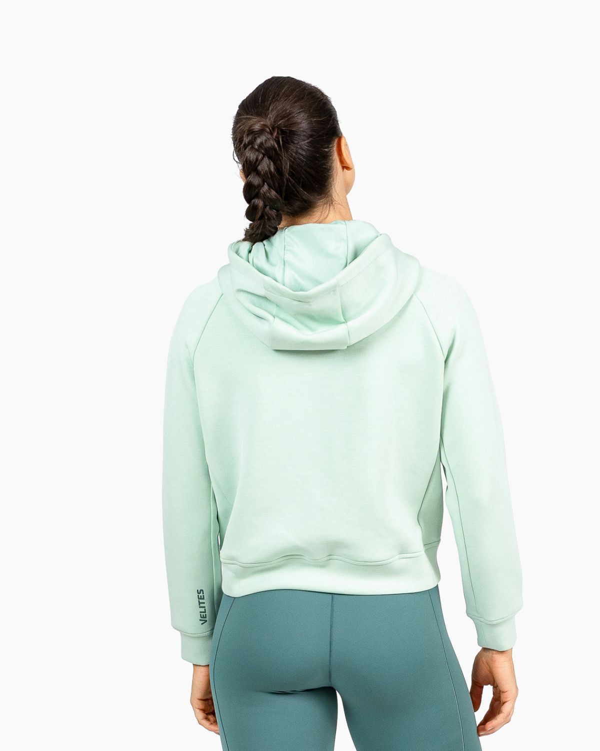 Velites Damen Holo Cropped-Kapuzenpullover Rückseite color_Mojito