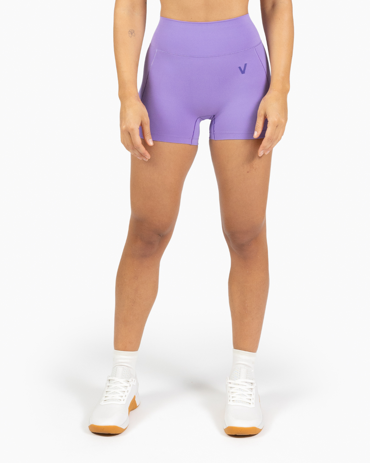 Legging corto Holo mujer Velites frontal color_Wisteria