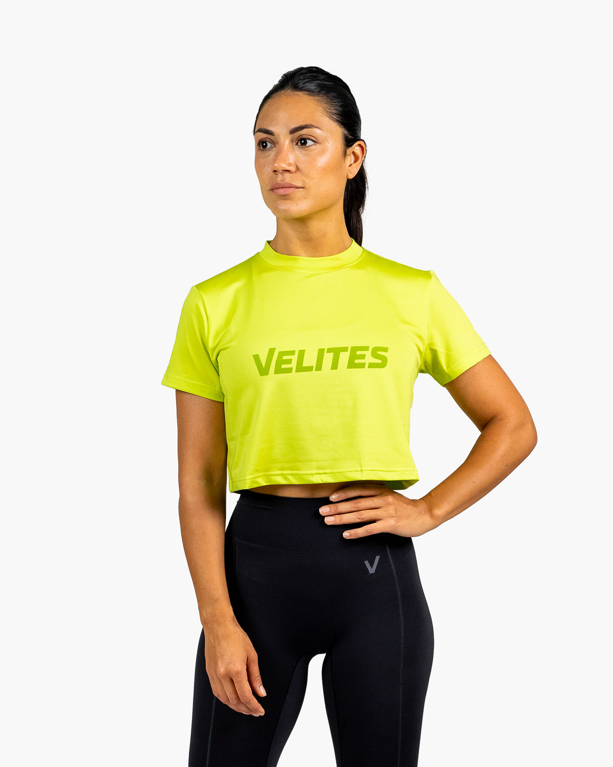 Velites Holo t-shirt crop femme face color_fern green