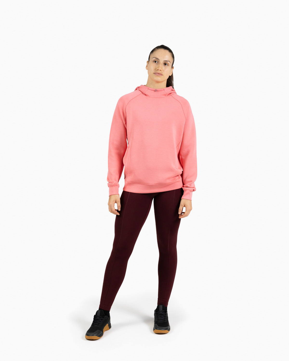 Holo women's hooded sweatshirt Velites full front color_Raspberry