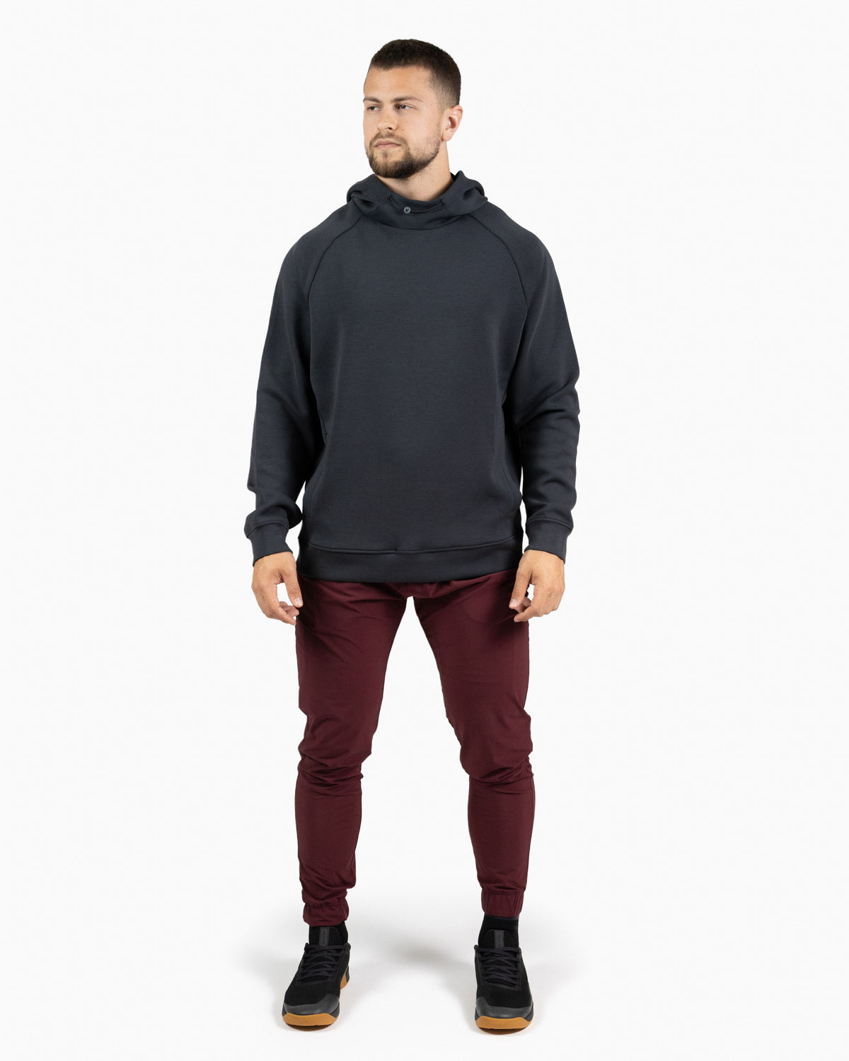 Sudadera con capucha Holo para hombre Velites frontal color_Negro