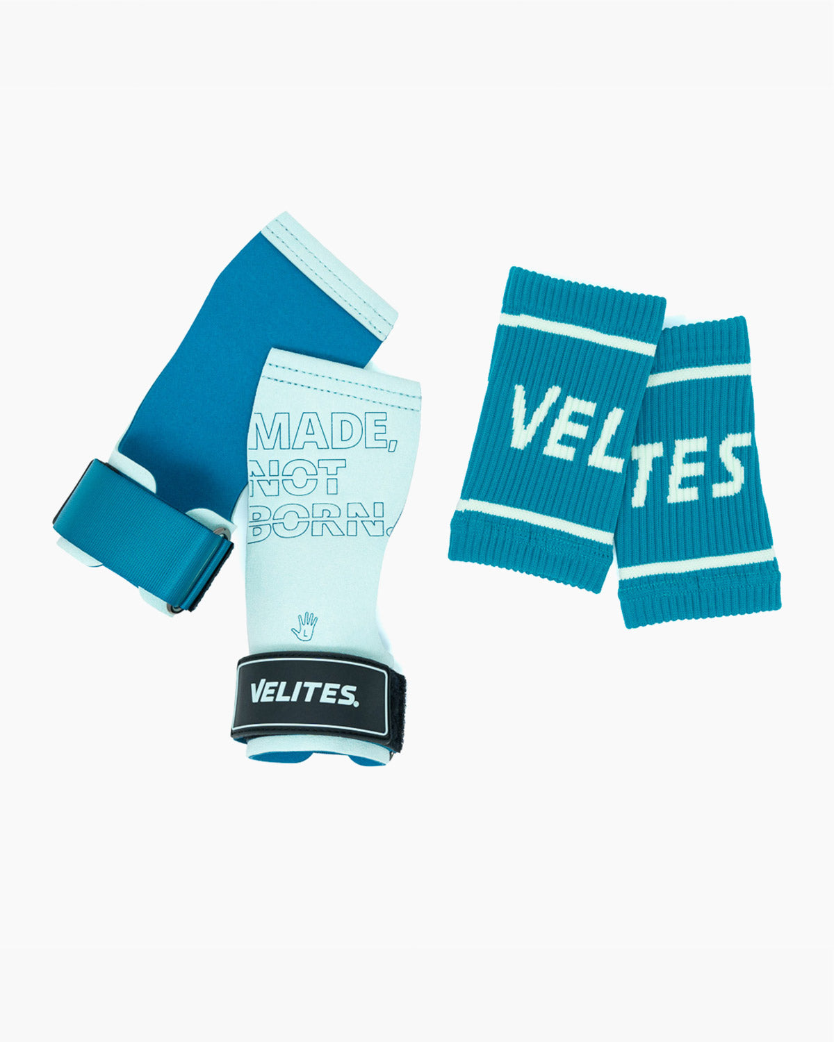 Calleras con magnesio Quad Pro Velites y muñequeras azules
