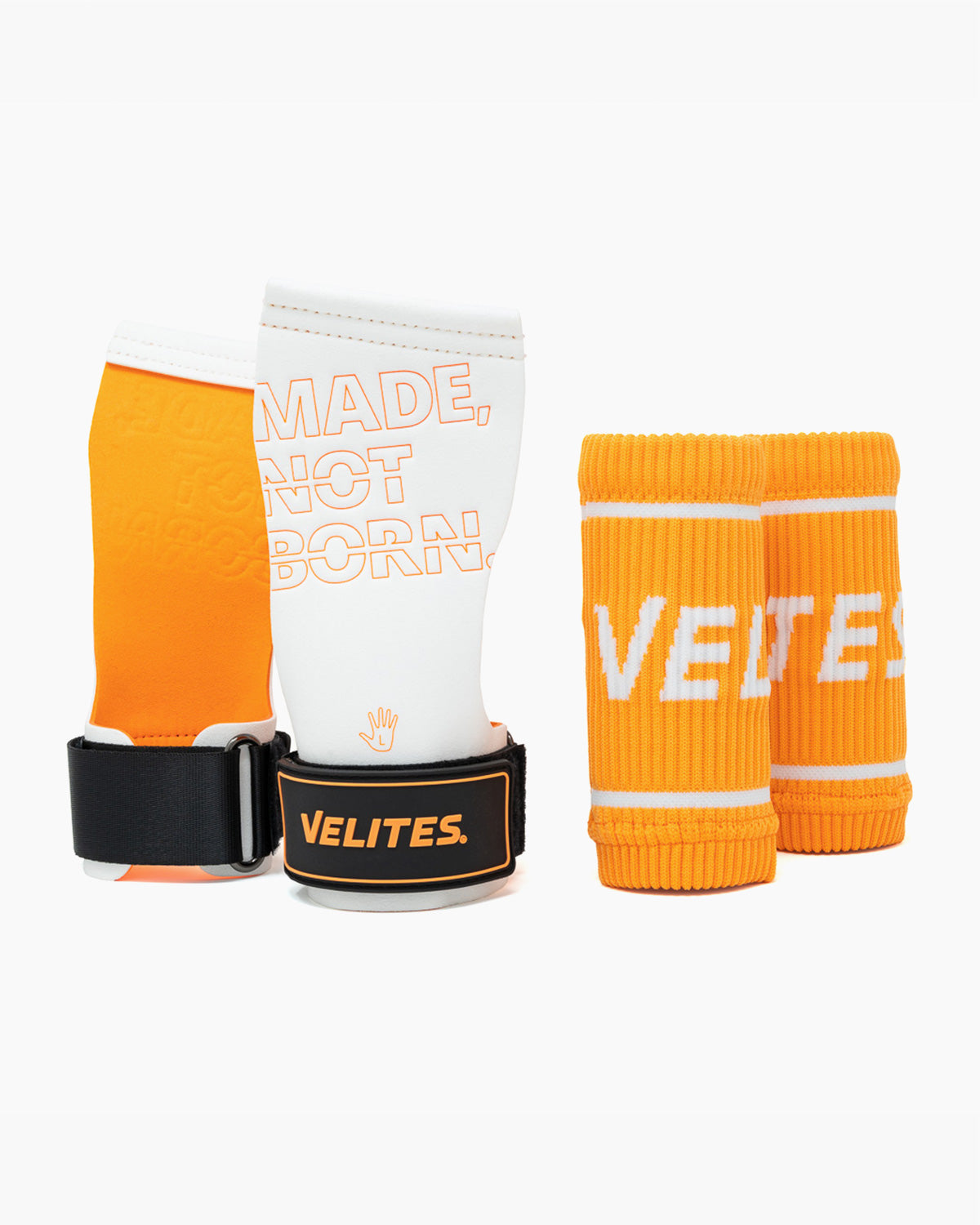 Velites Quad Pro grips en magnésium avec sangles de poignet blanc orange