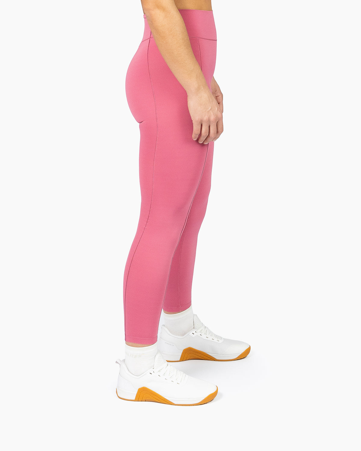 Velites Holo legging largo para mujer primer plano lateral color grape