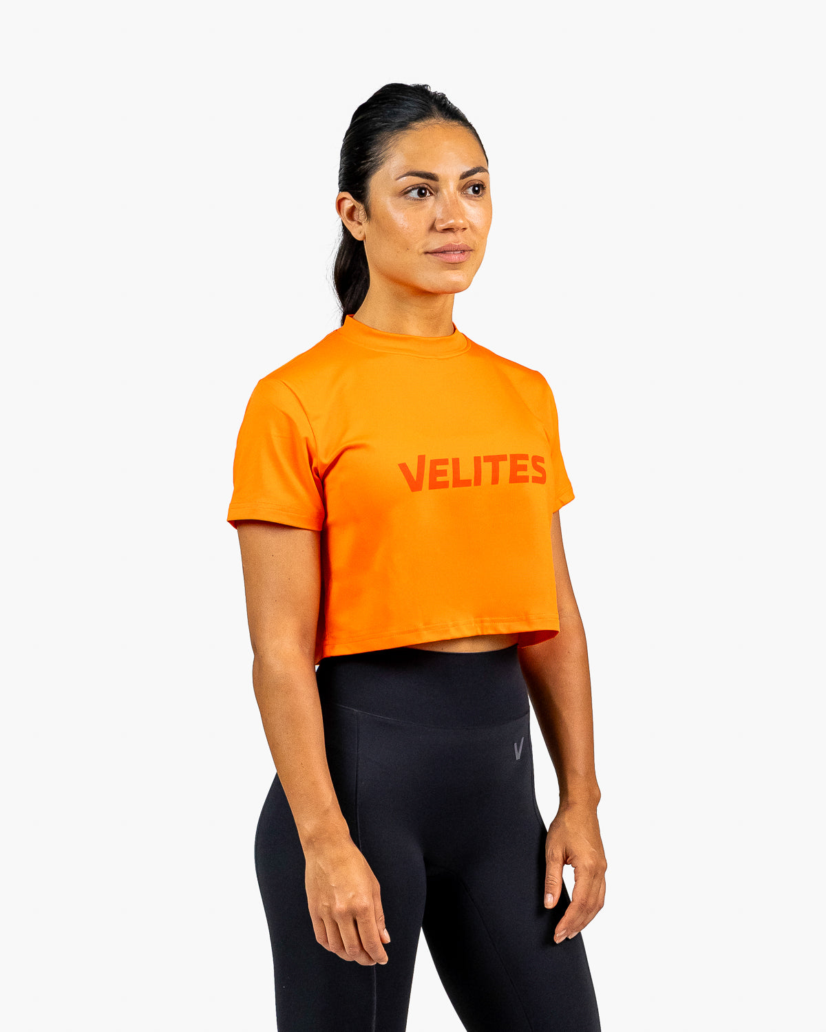 Velites Holo t-shirt crop femme trois-quarts color_orange reef
