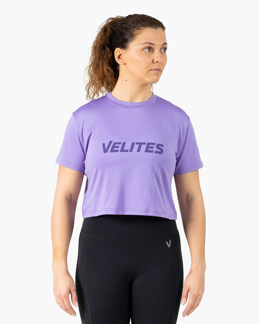 Velites Holo t-shirt crop femme face color_Wisteria