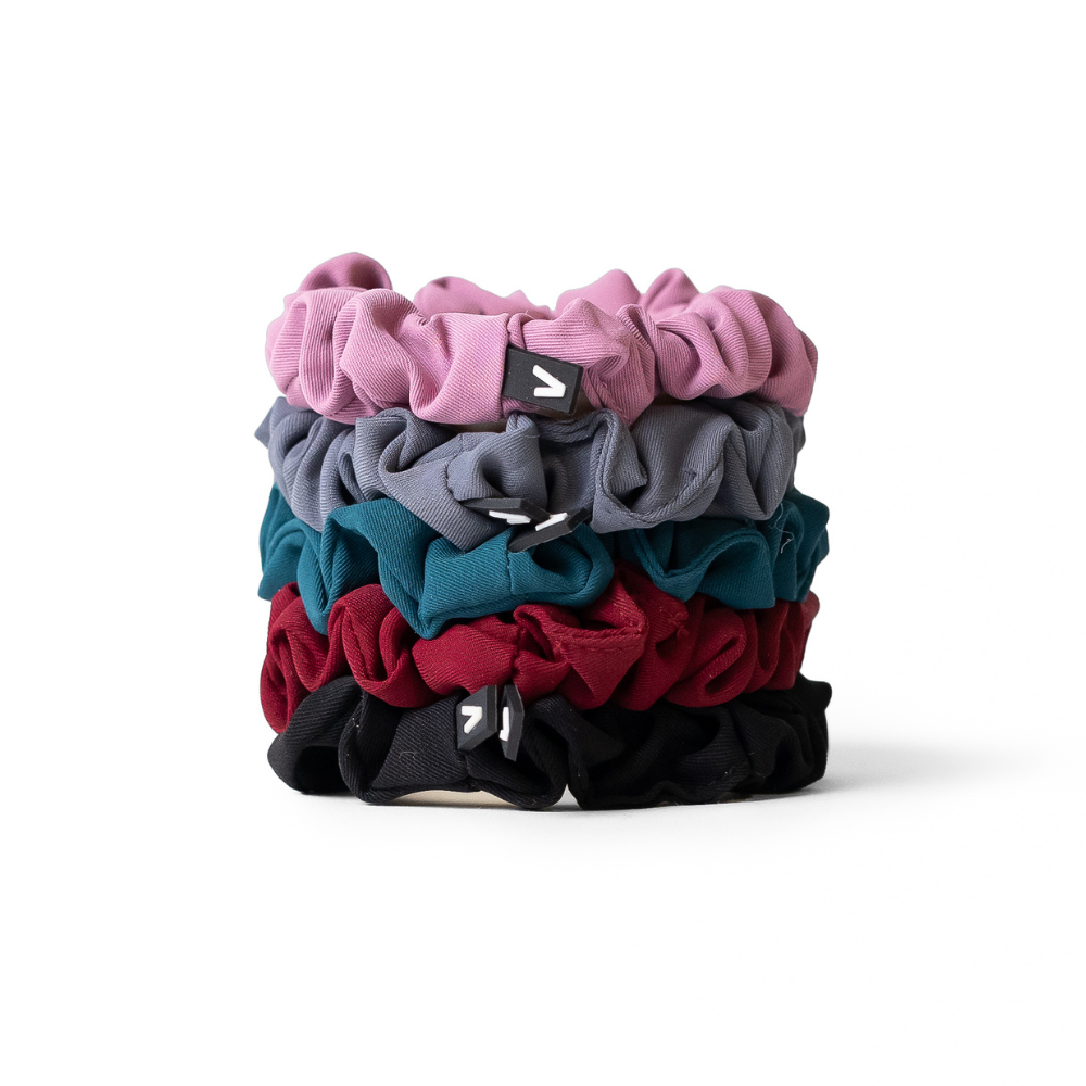 Colorful 5 scrunchies dark pack