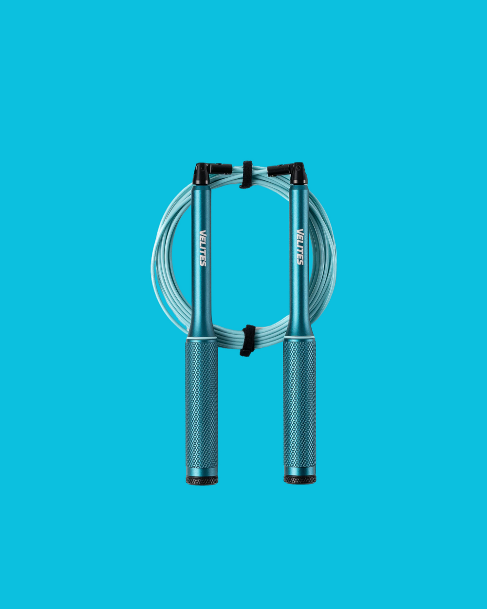 Blaue Leggings und lila Speed Rope