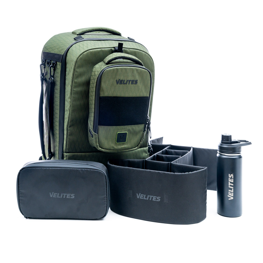 Pack Storm Duradiamond Olive + Insulated bottle + Internal divider + Toiletry bag