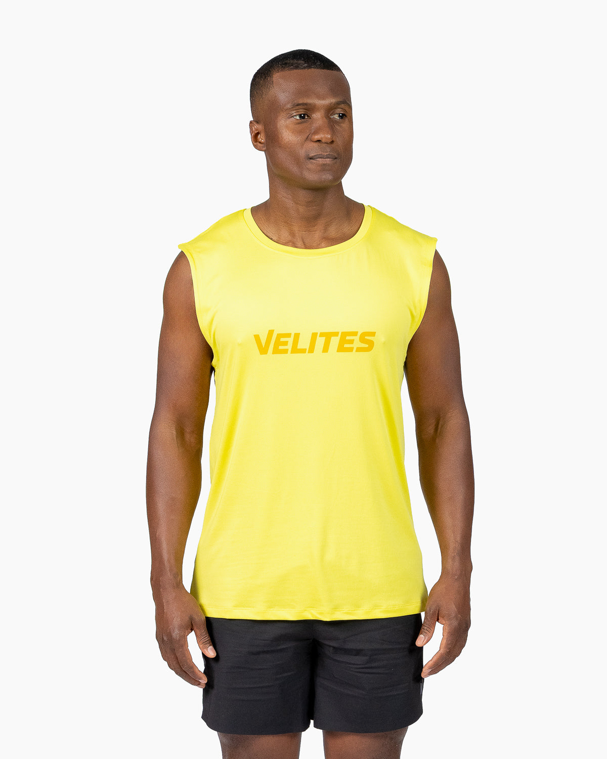 Tank Holo t-shirt Velites color Dandelion front three-quarter view